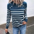thumbnail image 2 of AherBiu Spring Fall Tops for Women Long Sleeve Striped Crew Neck Pullover Blouse Tunic Top T Shirt, 2 of 6
