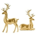 thumbnail image 3 of facefd Statue de Cerf Couple Sculpture Animale en Résine Sculpture de Renne Figurine de Table Décoration, 3 of 9