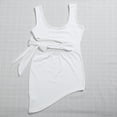 thumbnail image 4 of ITFABS Femmes Sans Manches Couleur Unie Sangle Creuse Robe Irrégulière Mini Robe, 4 of 8