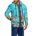 thumbnail image 2 of Goofa Starfish And Seashell On The Beach 1 Pattern Mens Full-zip Hoodie, Zip-up Pullover Hooded Sweatshirt, Kangaroo Pocket Hoodie Ideal for Daily Wear, Travel, and Home-Small, 2 of 5