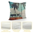 thumbnail image 4 of Nawypu  Throw Pillow Covers Vintage Car Parked Tropical Beach Seaside A Surfboard Decor Pillowcases Square Hidden Zipper Home Cushion Decorative Pillowcase, 4 of 5