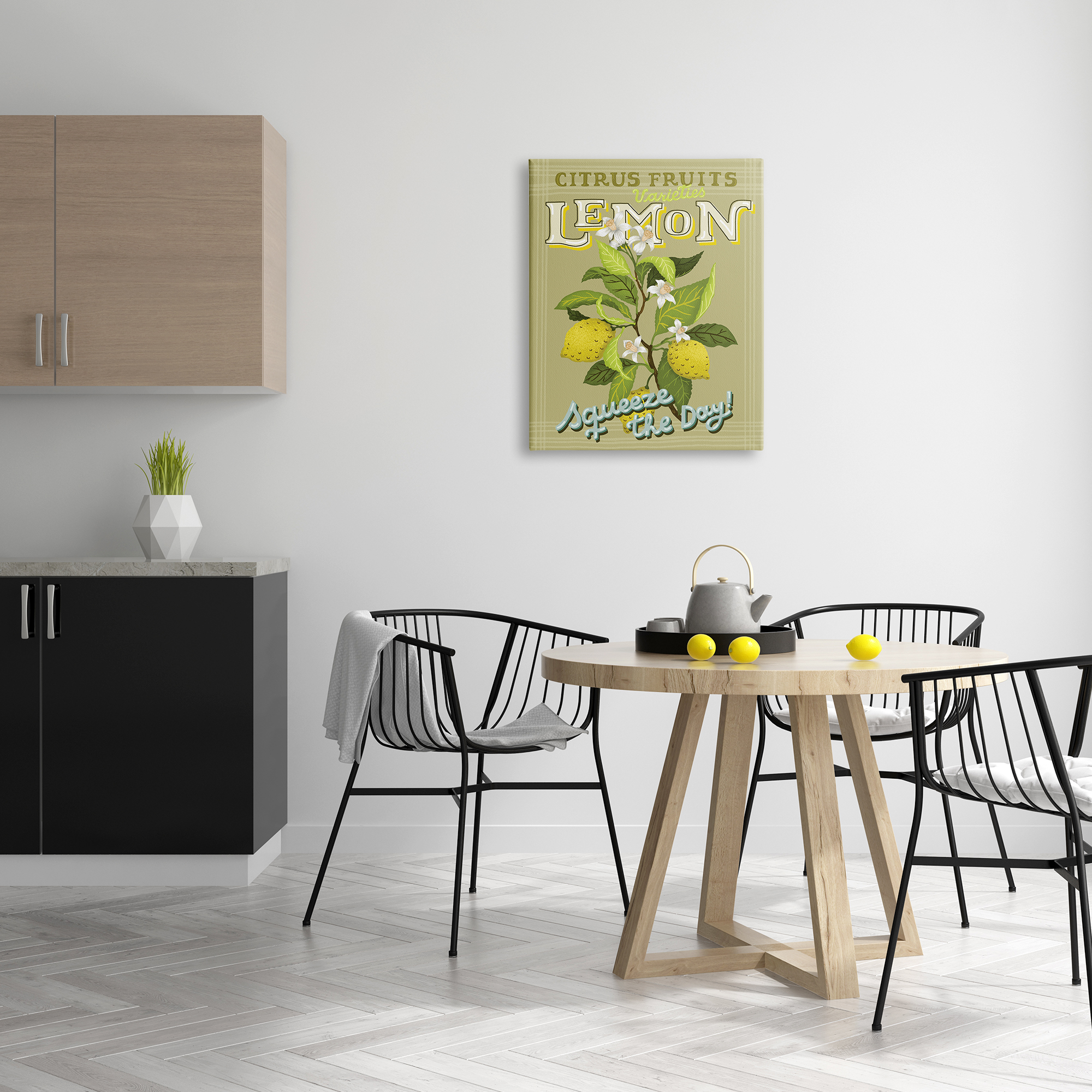 Stupell Industries Vintage Citrus Fruits Lemon Squeeze the Day Phrase, 24 x 30, Design by Andrea Jasid Grassi