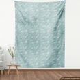 thumbnail image 3 of Abstract Fabric by the Yard, Funky Sea Waves Print Drawn by Hand Seascape Demonstration, Decorative Upholstery Fabric for Sofas and Home Accents, Teal Cadet Blue by Ambesonne, 3 of 4