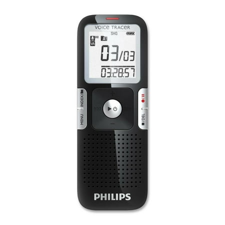 Philips Voice Tracer 2GB Digital Voice Recorder with LCD Display, Black, LFH0642