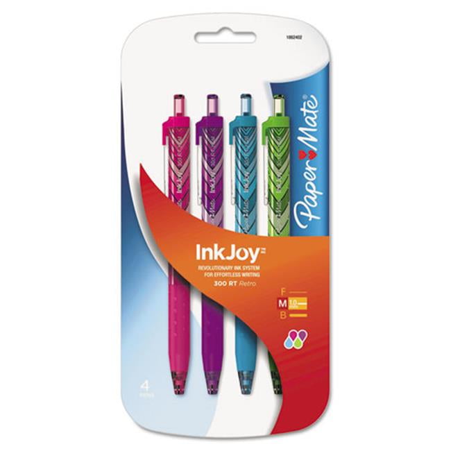 Papermate 1862402 InkJoy 300RT FashionWrap Ballpoint Pen Assortment, 1mm, 4/Pack