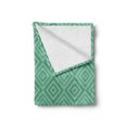 thumbnail image 2 of Mint Soft Flannel Fleece Throw Blanket, Vertical Nested Squares Diamond Line Pattern Geometrical Classy Print, Cozy Plush for Indoor and Outdoor Use, 50" x 70", White Almond Green Mint, by Ambesonne, 2 of 6