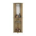 thumbnail image 3 of We Have Furniture Corner Bar Cabinet Rialto, Three Shelves, Macadamia Finish, 3 of 5