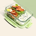 thumbnail image 3 of New style Lunch Box Glass 1050ml Microwave Bento Box Food Storage Box school food containers compartment, 3 of 5