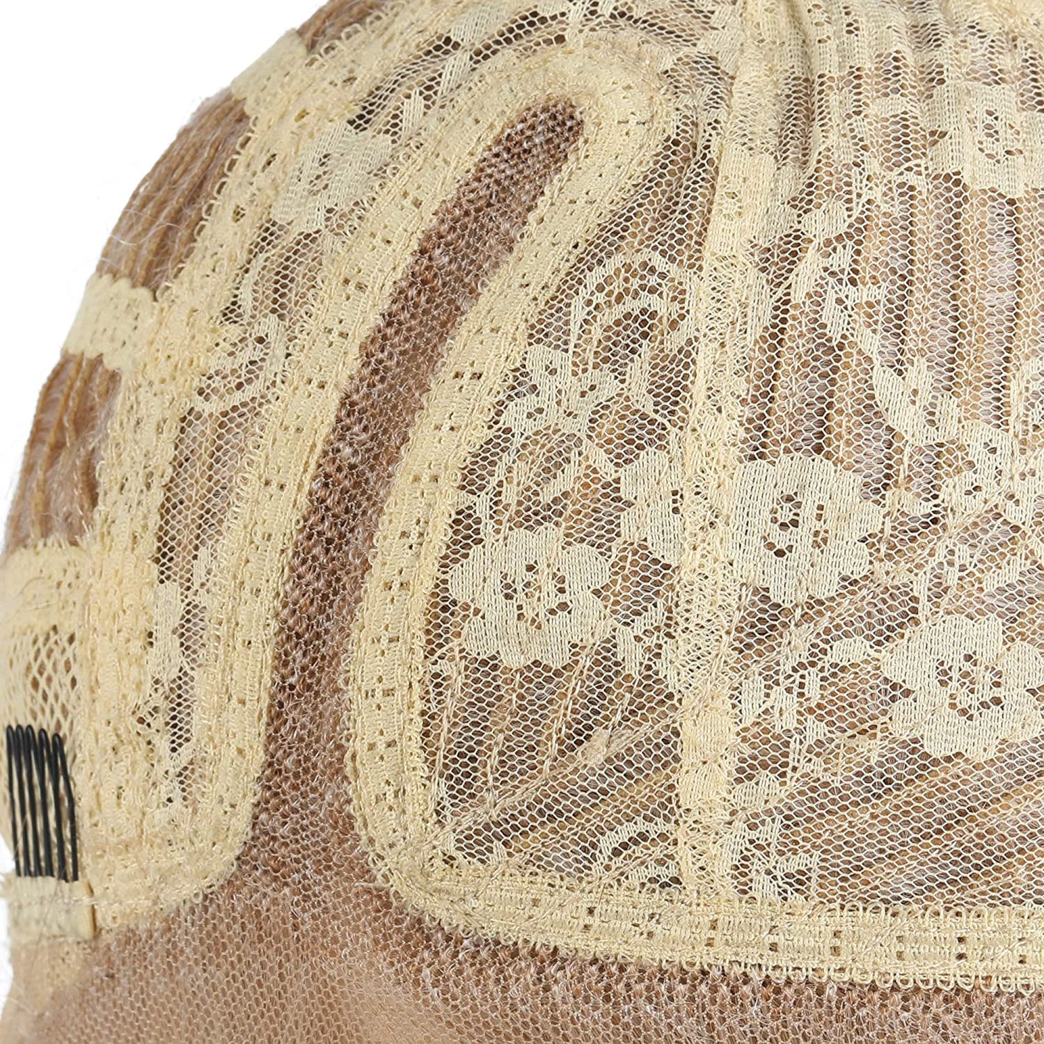 Onedor Side Part Blonde Blended Lace Front Short Wavy Hair Bob Wigs for Womens (M266)