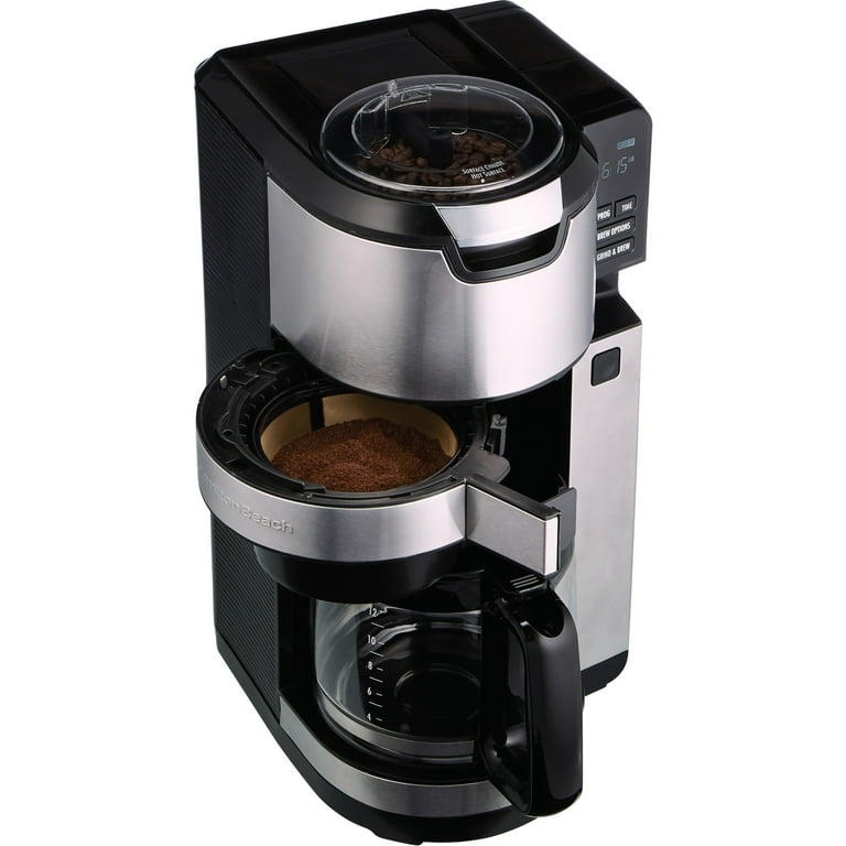 Hamilton Beach 6010992 12 Cup Black Silver Grind Brew Coffee Maker