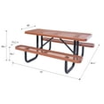 thumbnail image 4 of LifeYard 6' Rectangular Picnic Table, Expanded Metal,(72" Long) (Brown), 4 of 7
