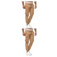 thumbnail image 1 of Pantalones de hombre Qarigey color sólido Caqui 2piezas, 1 of 6
