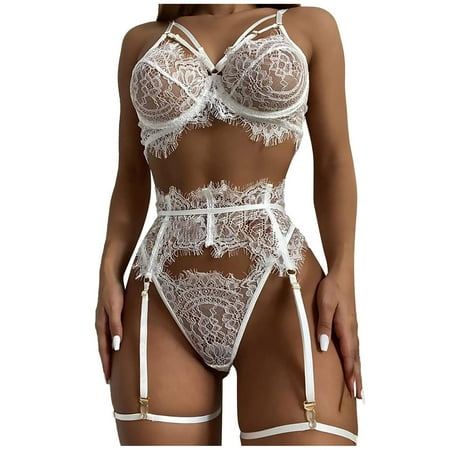 

Women Bodysuit Sexy Set Lingerie Thong Sleepwear Lace Bra Panty Set Garter Belts Underwear Panties Set