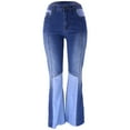 thumbnail image 5 of REALiKUN Patchwork Jeans for Women Streetwear Trendy Two Tone Flared Denim Color Block Jeans, 5 of 8