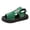 Green, variant on Womens Platform Sandals Fashion Pattern Leather Open Toe Cutout Summer Dress Shoes Comfortable Footbed Walking Shoes Red Size 6