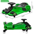 thumbnail image 6 of EastVita 24V Ride on Drift Car,7Ah Battery 180W Brushless Motor Kids Electric Drifting Go-Kart for Rider up to 110 lbs with Music,Front+Tail LED Light,Low-Power Alarm Green, 6 of 6