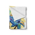 thumbnail image 2 of Palm Tree Soft Flannel Fleece Throw Blanket, Colorful Cartoon Tropical Island Hawaiian Torch Seagulls Sunset Summer Theme, Cozy Plush for Indoor and Outdoor Use, 50" x 70", Blue Orange, by Ambesonne, 2 of 5