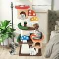 thumbnail image 4 of Gymax Wooden Cat Tree w/ Sisal Scratch Board & Post Padded Perch Hanging Toys Modern, 4 of 10