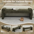 thumbnail image 3 of 58.7" End of Bed Bench,Upholstered Modern Bedroom Bench for Living Room & Entryway, Easy Assembly, Footrest Ottoman Accent Window Bench with Solid Wood Frame & Curved Arm, Green, 3 of 9