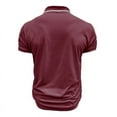 thumbnail image 6 of Men Polo Shirt Beefy Stretch Tops Dressy Short Sleeve Lightweight Jogging Tshirts Textured Shirt Men Work Wine XXL, 6 of 8