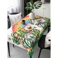 thumbnail image 6 of St Patrick's Day Table Cloth, Waterproof Tablecloth for Rectangle Tables, Green Shamrock Gnomes Love Star Rainbow Spring Reusable Washable Fabric Table Cover for Restaurant Kitchen Dining 60"x120", 6 of 9