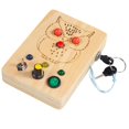 thumbnail image 3 of Juguetes sensoriales electrónicos, juguetes de viaje en desarrollo, educativos, tablero ocupado de madera en forma de búho físico con interruptor LED Sunnimix tablero ocupado, 3 of 8