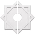 thumbnail image 2 of Ekena Millwork CMP32AL2-07000 32 Pouces OD x 7 Pouces ID Carré Axel Architectural Grade Médaillon de Plafond Contemporain PVC - 2 Pièces, 2 of 3
