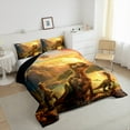 thumbnail image 6 of jejeloiu Wild Dinosaur Bedding Comforter Set,Natural Scenery Mountain Twin Comforter Sets,Jungle Wildlife Bedding Set For Boys Kids,Breathable Bedroom Decorative Reversible,3 Pieces, 6 of 8