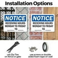 thumbnail image 3 of (2 Pack) Receiving Hours Monday To Friday ____ To ____ OSHA Notice Sign 18 Inch X 12 Inch Indoor / Outdoor Rust-Free Aluminum Metal Signs for Workplace, Workshop, and Construction Site, 3 of 8
