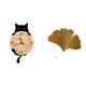 thumbnail image 1 of Reloj de pared de hierro forjado con hojas de ginkgo, escultura abstracta de pared, fácil de leer, sin , para sala de estar, oficina, dormitorio, 1 of 8