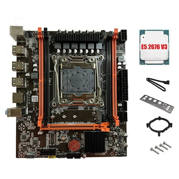 X99E Motherboard E5 2676 V3 CPU Thermal Grease PCIEX16 NVMe Gigabit LAN Card Support 4XDDR4 RECC RAM Desktop Motherboard