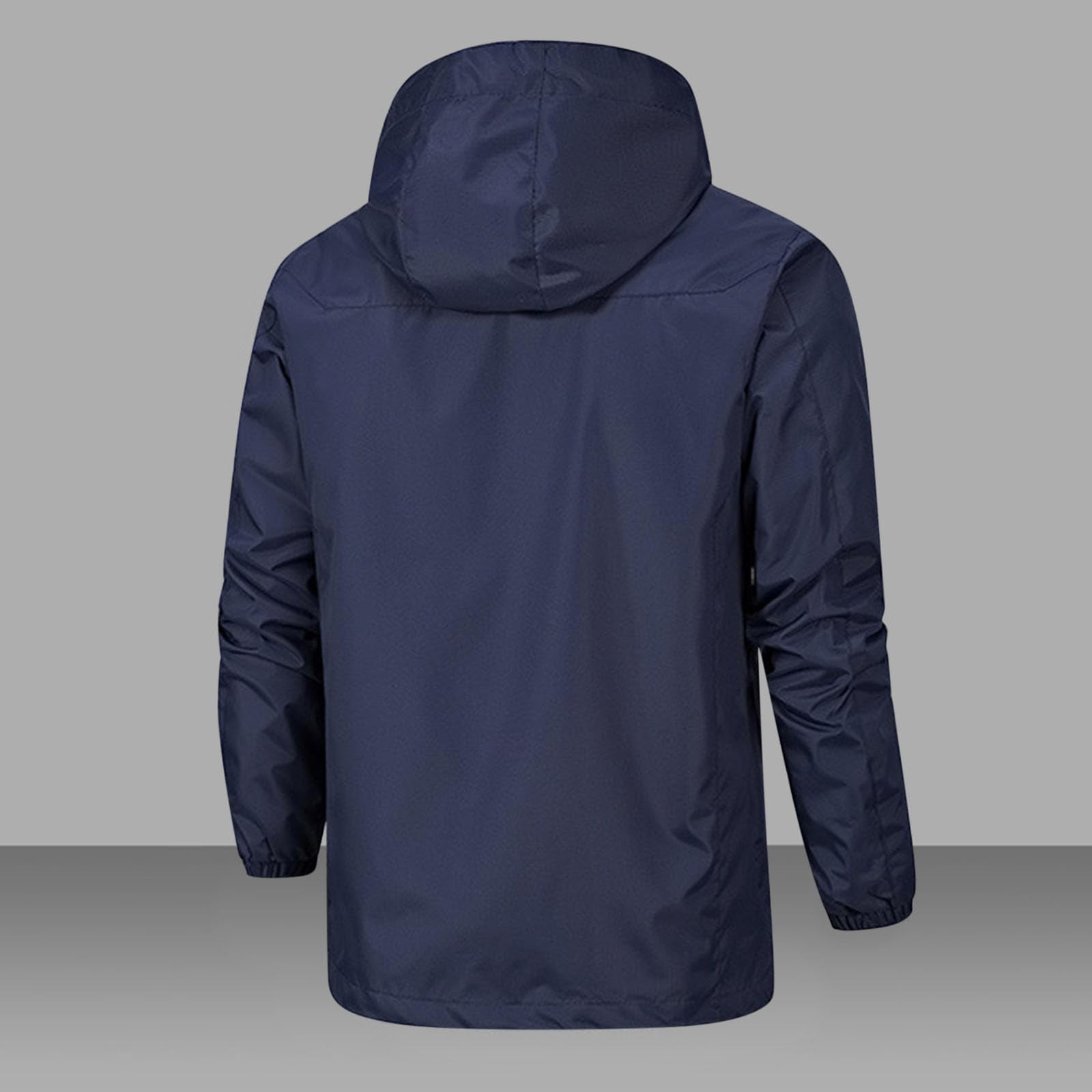 Womens Lightweight Packable Rain Jackets Zip Up Waterproof Windbreaker Hooded Raincoat Hiking Trench Coat Pockets