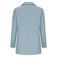 thumbnail image 5 of Hueook Barn Jackets for Women Contrasting Long Sleeved Double Pocket Buttoned Turndown Collar Blazer Light Blue M, 5 of 7