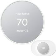 Google Nest Thermostat - Smart Thermostat for Home - Programmable Wifi Thermostat - Snow - GA01334-US Bundle