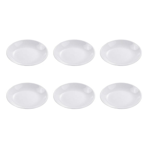Ceramic Saucer Plates Kitchen Supplies Bowl Condiment Draw Line Dipping White Ceramics 6 Pcs