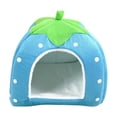 thumbnail image 1 of Cat Beds Indoor Cat Bed Hooded Cat Cave Bed 31x31 cm Blue NonSlip Warming Fluffy Nest, 1 of 5