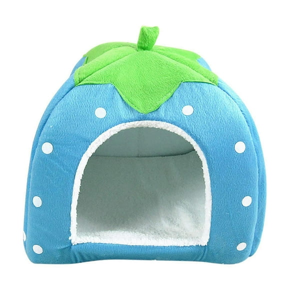 Cat Beds Indoor Cat Bed Hooded Cat Cave Bed 31x31 cm Blue NonSlip Warming Fluffy Nest