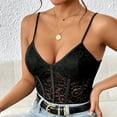 thumbnail image 6 of Lace Bodysuit for Women Tummy Control Shapewear Sleeveless Tops V-Neck Backless Camisole Jumpsuit Shaper, 6 of 9
