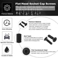thumbnail image 3 of Uxcell #8-32 x 5/8 Inch Flat Countersunk Head Socket Cap Bolts Machine Screws Full Thread UNC Black Oxide, 20 Pcs, 3 of 7
