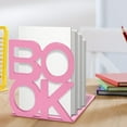 thumbnail image 1 of LSLJS 2 Pairs Bookends, Book Holder, Letter Pattern Metal Book Stand Supports for Bookshelf Decoration Gift, Home Accessories, 1 of 4