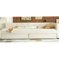 thumbnail image 6 of Full Upholstered Platform Bed Frame with USB Ports and Storage Drawers, Beige Linen Fabric, No Box Spring Needed, 6 of 9