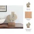 thumbnail image 4 of Modern Glam Abstract Sculpture - Geometric Design, Handmade Ecomix & Mango Wood, Elegant Home & Office Decor for Living Room, Bedroom & Desk, 13" Ivory Tan, 4 of 11