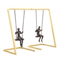 thumbnail image 5 of Modern Swinging People Book Ends for Bookshelf Decor - Metal Bookends for Office Desk and Shelf Accent - Decorative Home Library Accessories for Living Room Styling - Set of 2, 10", Gold, 5 of 8