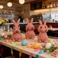 thumbnail image 6 of Xecvkr Resin Rattan Rabbit Figurine Set Easter Home Decoration Durable Stylish Indoor Outdoor Versatile Table Shelf Garden Spring Gift Easy Clean 3pcs Red, 6 of 7