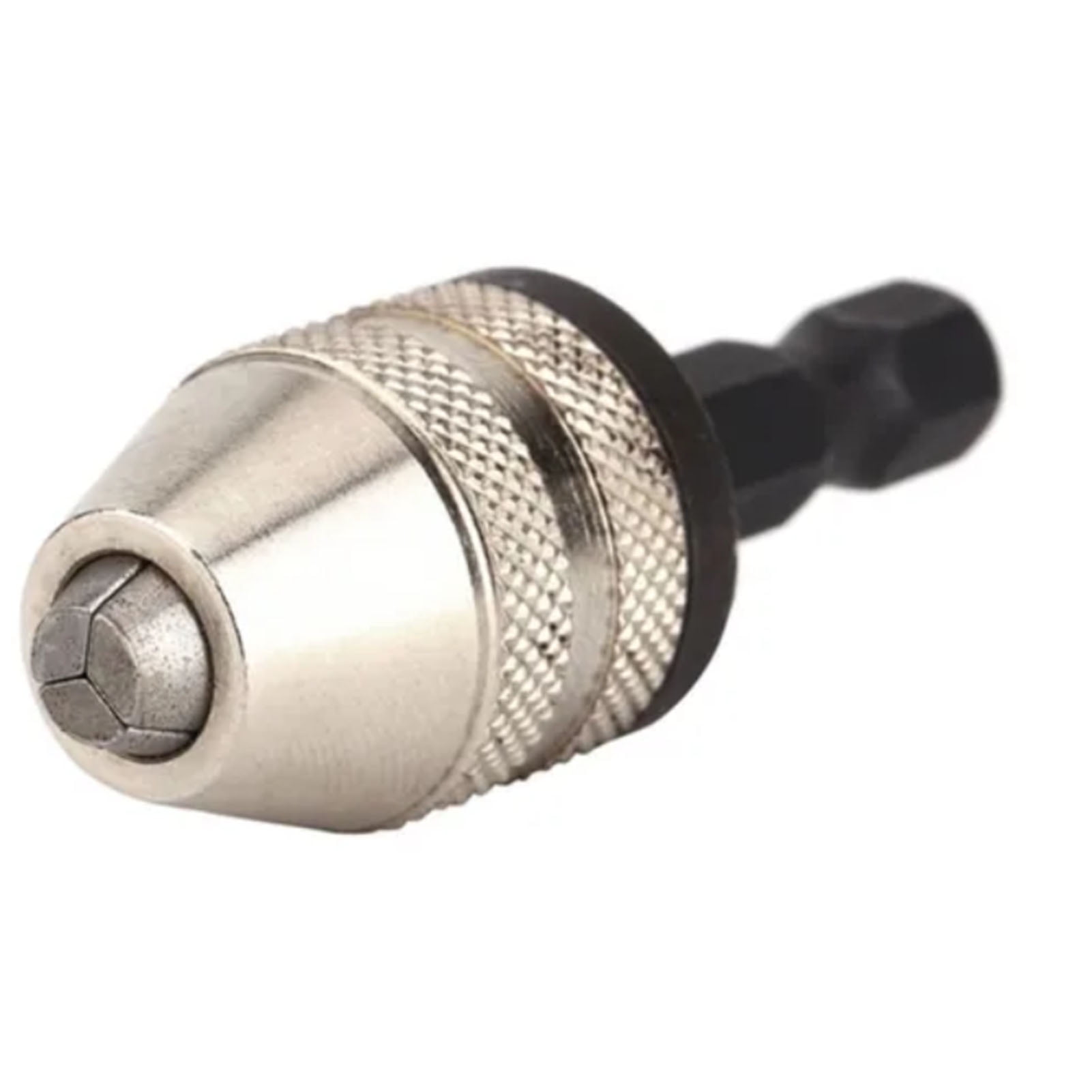 1/4" Keyless Drill Chuck Adapter - Fast Change Hex Shank Converter For Impact Driver (0.3-3.6mm Capacity)