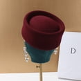 thumbnail image 4 of Vjnyvs Vintage Pillbox Hat for Women Elegant Top Hat Retro French Wool Fascinator Base Wedding Derby Church Party Hat Winter Cocktail Party Fedora, 4 of 7