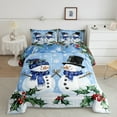thumbnail image 2 of Feelyou 3D Snowman Queen Comforter Set for Kids, Merry Christmas Bedding Sets, Western Festival Reversible Bedding Comforter Set, Luxury Bedroom Decor,3 Pieces, 2 of 8