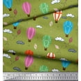 thumbnail image 3 of Soimoi Green Cotton Duck Fabric Cloud & Hot Air Balloon Holiday Printed Craft Fabric by the Yard 42 Inch Wide, 3 of 3