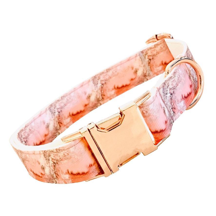 Cute Pink Rose Gold Dog Collar Size Medium 13" 16"