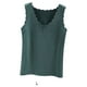 thumbnail image 5 of Minnieouse Ropa interior térmica para mujer, chaleco sin costuras para Otoño Invierno, hogar, escuela, capa básica, Tops cálidos, ropa Camisetas sin mangas Verde oscuro, 5 of 6